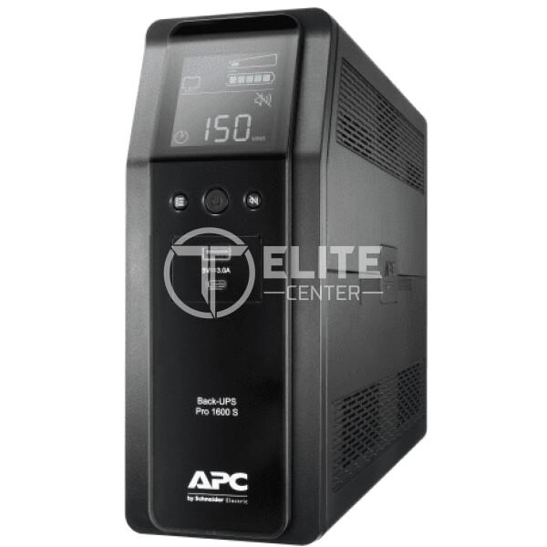 APC Back-UPS Pro BR1600SI - UPS - CA 220-240 V - 960 vatios - 1600 VA - 260 Wh - USB - conectores de salida: 8 - negro - en Elite Center