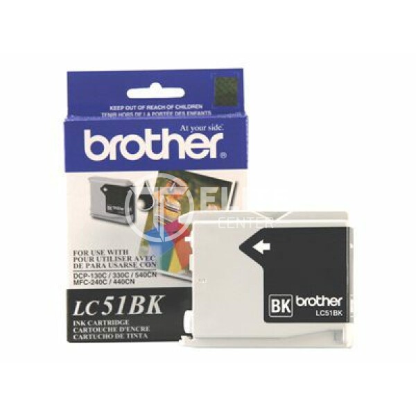 Brother LC51BK - Negro - original - cartucho de tinta - para Brother DCP-130, 330, 350, MFC-230, 240, 3360, 440, 465, 5460, 5860, 665, 685, 845, 885 - en Elite Center