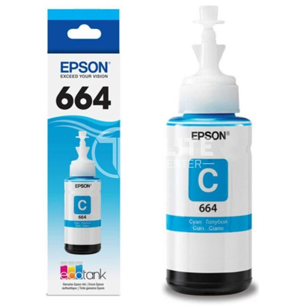 Epson T664 - Cián - original - recarga de tinta - para Epson L380, L386, L395, L495; EcoTank ET-2600, 2650, L1455, L396, L606, L656 - en Elite Center