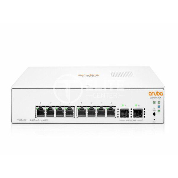 HPE Aruba Instant On 1930 8G 2SFP Switch - Conmutador - L3 - Gestionado - 8 x 10/100/1000 + 2 x Gigabit SFP - sobremesa - en Elite Center