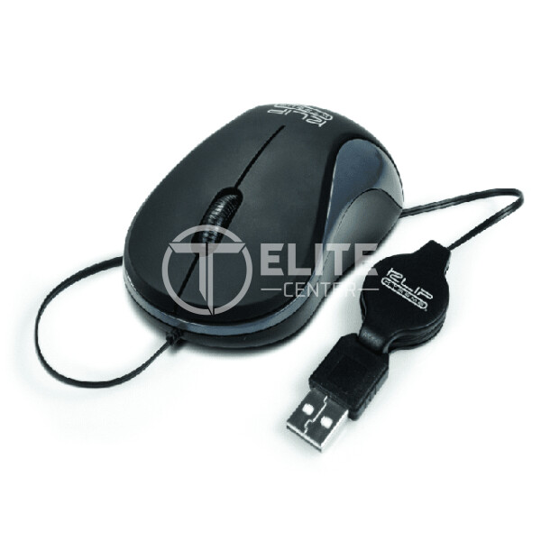 Klip Xtreme - Mouse - Wired - USB - Black - retractable-1000dpi - en Elite Center