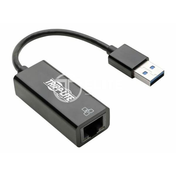 Tripp Lite USB 3.0 SuperSpeed to Gigabit Ethernet Adapter RJ45 10/100/1000 Mbps - Adaptador de red - USB 3.0 - Gigabit Ethernet - negro - en Elite Center