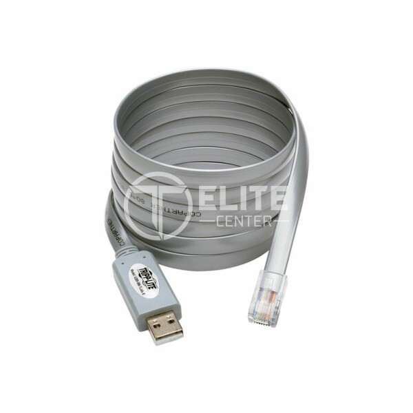 Tripp Lite USB to RJ45 Cisco Serial Rollover Cable, USB Type-A to RJ45 M/M, 6 ft - Adaptador serie - USB - gris - en Elite Center