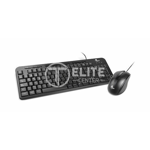 Xtech - Keyboard and mouse set - Wired - Spanish - USB - Black - Multimedia XTK-301S - en Elite Center