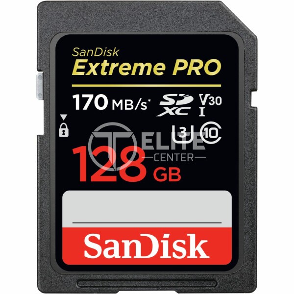 SanDisk Extreme Pro - Tarjeta de memoria flash - 128 GB - Video Class V30 / UHS-I U3 / Class10 - SDXC UHS-I - en Elite Center