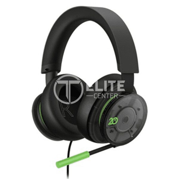 Microsoft Xbox Stereo Headset - 20th Anniversary Special Edition - auricular - tamaño completo - cableado - conector de 3,5 mm - negro, verde - en Elite Center