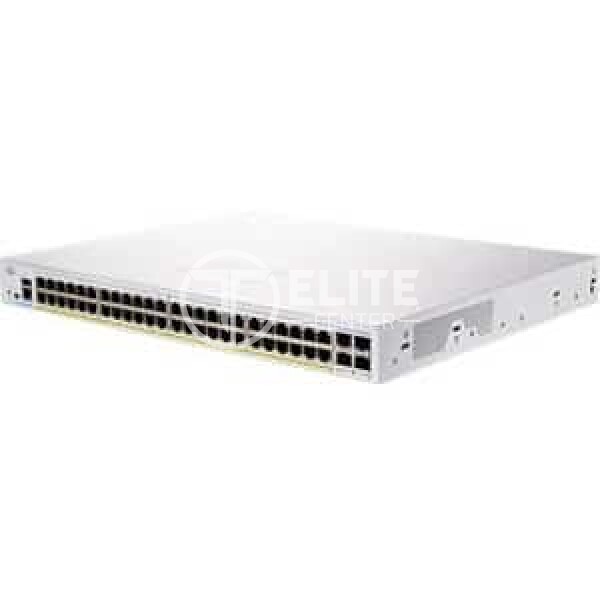Cisco Business 250 Series CBS250-48PP-4G - Conmutador - L3 - inteligente - 48 x 10/100/1000 (PoE+) + 4 x Gigabit SFP - montaje en rack - PoE+ (195 W) - en Elite Center
