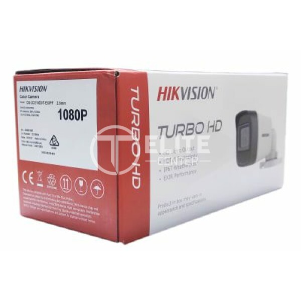Hikvision Value Series DS-2CE16D0T-EXIPF - Cámara de videovigilancia - bala - para exteriores - resistente al polvo/resistente al agua - color (Día y noche) - 2 MP - 1920 x 1080 - 1080p - montaje M12 - focal fijado - compuesto, AHD, CVI, TVI - DC 12 V - en Elite Center