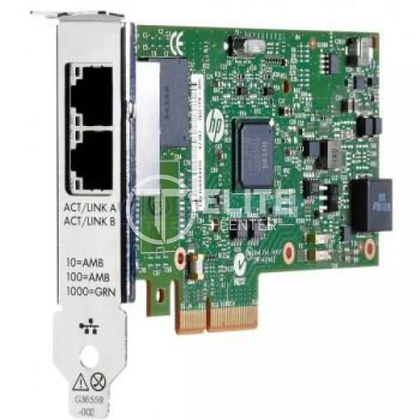 HPE 361T - Adaptador de red - PCIe 2.0 x4 perfil bajo - Gigabit Ethernet x 2 - para ProLiant DL360 Gen10, DL388p Gen8 - en Elite Center