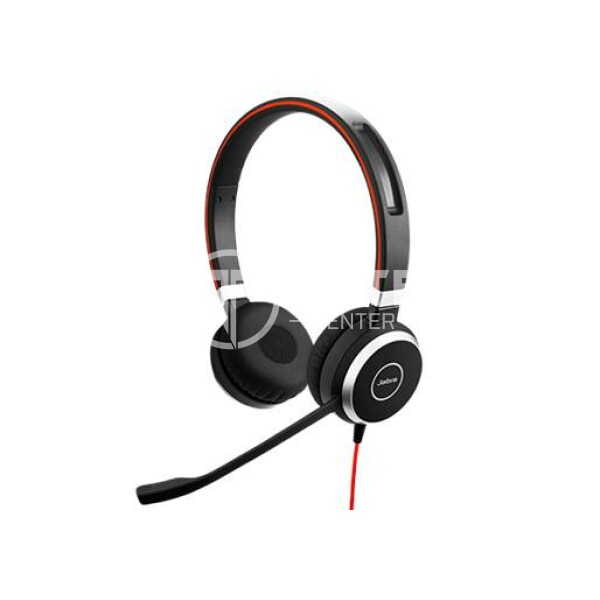 Jabra Evolve 40 MS stereo - Auricular - en oreja - cableado - USB, conector de 3,5 mm - Certificado para Skype Empresarial - en Elite Center