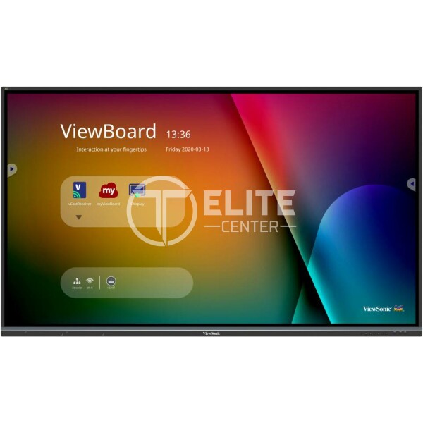 ViewSonic ViewBoard IFP6552 - 65" Clase diagonal (64.5" visible) pantalla LCD con retroiluminación LED - interactivo - con capacidad para PC con ranura opcional y pantalla táctil (multitáctil) - 4K UHD (2160p) 3840 x 2160 - en Elite Center