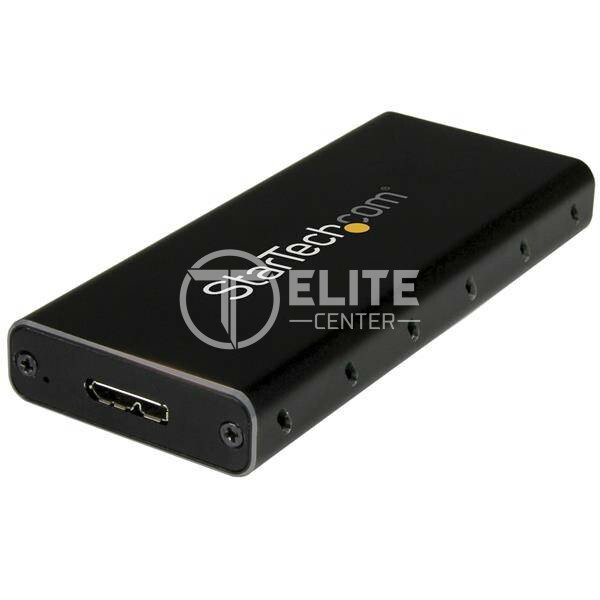 StarTech.com Caja Adaptador M.2 NGFF a USB 3.1 con Carcasa Protectora - Caja de SSD M.2 para SSDs M.2 SATA (SM21BMU31C3) - Caja de almacenamiento - M.2 - SATA 6Gb/s - USB 3.1 (Gen 2) - negro, plata - para P/N: TBLT3MM1MA, TBLT3MM2M, TBLT3MM2MA - en Elite Center