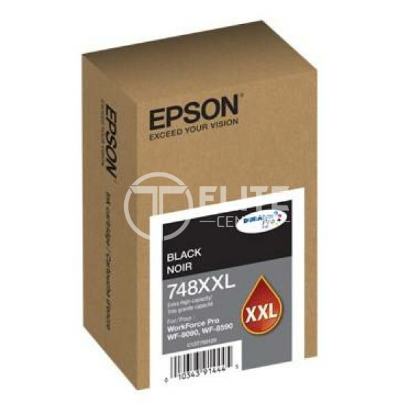 Epson 748XXL - XL - Negro - original - blíster con alarmas de RF/acústica - cartucho de tinta - para WorkForce Pro WF-6090, WF-8090, WF-8590 - en Elite Center