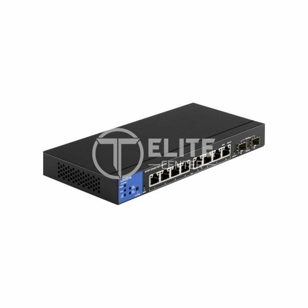 Linksys LGS310MPC - Conmutador - inteligente - 8 x 10/100/1000 (PoE+) + 2 x Gigabit SFP - sobremesa - PoE+ (110 W) - AC 100/240 V - Conforme a la TAA - en Elite Center