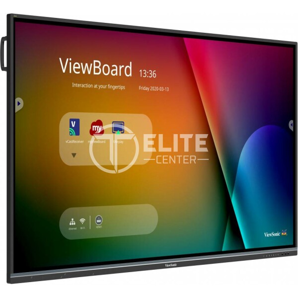 ViewSonic ViewBoard IFP6552 - 65" Clase diagonal (64.5" visible) pantalla LCD con retroiluminación LED - interactivo - con capacidad para PC con ranura opcional y pantalla táctil (multitáctil) - 4K UHD (2160p) 3840 x 2160 - en Elite Center