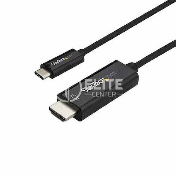 StarTech.com 3ft (1m) USB C to HDMI Cable, 4K 60Hz USB Type C to HDMI 2.0 Video Adapter Cable, Thunderbolt 3 Compatible, Laptop to HDMI Monitor/Display, DP 1.2 Alt Mode HBR2 Cable, Black - 4K USB-C Video Cable (CDP2HD1MBNL) - Cable adaptador - USB-C macho a HDMI macho - 1 m - negro - admite 4K60Hz (3840 x 2160) - para P/N: TB4CDOCK - en Elite Center