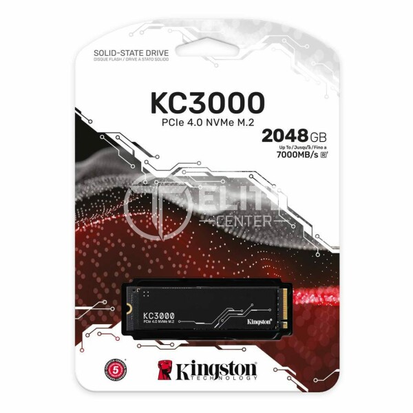 Kingston KC3000 - Unidad en estado sólido - 2048 GB - interno - M.2 2280 - PCI Express 4.0 (NVMe) - en Elite Center