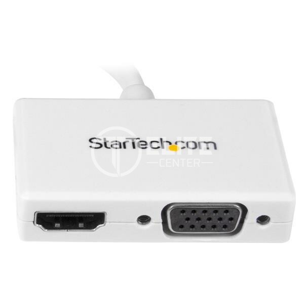 StarTech.com Adaptador Mini DP de Audio/Vídeo para Viajes - Conversor Mini DisplayPort a HDMI o VGA compatible con Thunderbolt - 1920x1200 (MDP2HDVGA) - Vídeo conversor - DisplayPort - HDMI, VGA - negro - en Elite Center