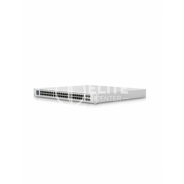 Ubiquiti UniFi Switch USW-Enterprise-48-PoE - Conmutador - L3 - Gestionado - 48 x 100/1000/2.5G (PoE+) + 4 x 1 Gigabit / 10 Gigabit SFP+ (enlace ascendente) - montaje en rack - PoE+ (720 W) - en Elite Center