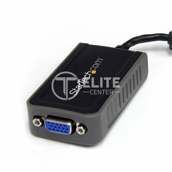 StarTech.com Adaptador de Vídeo Externo USB a VGA - Cable Conversor - Tarjeta Gráfica Externa - Hembra HD15 - Macho USB A - 1440x900 - Adaptador de vídeo - Conforme a la TAA - USB macho a HD-15 (VGA) hembra - 7.5 cm - gris - para P/N: MXT101MM - en Elite Center