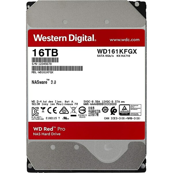 WD Red Pro NAS Hard Drive WD161KFGX - Disco duro - 16 TB - interno - 3.5" - SATA 6Gb/s - 7200 rpm - búfer: 512 MB - en Elite Center