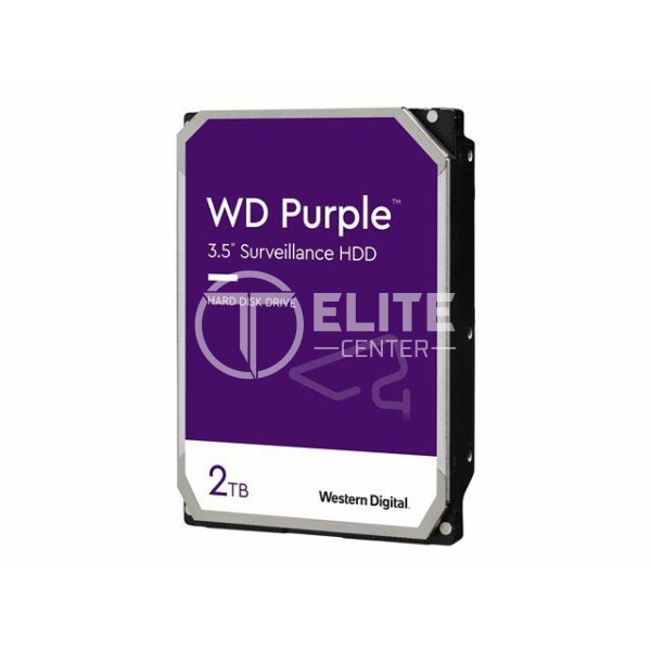 WD Purple WD22PURZ - Disco duro - 2 TB - interno - 3.5" - SATA 6Gb/s - búfer: 256 MB - en Elite Center