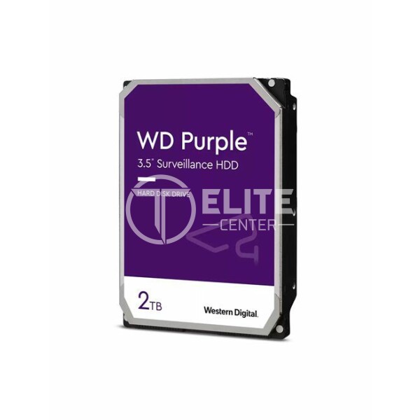 WD Purple WD22PURZ - Disco duro - 2 TB - interno - 3.5" - SATA 6Gb/s - búfer: 256 MB - en Elite Center