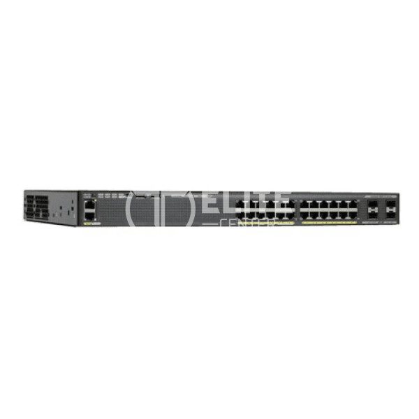 Cisco Catalyst 2960X-24PS-L - Conmutador - Gestionado - 24 x 10/100/1000 (PoE+) + 4 x Gigabit SFP - sobremesa, montaje en rack - PoE+ (370 W) - en Elite Center