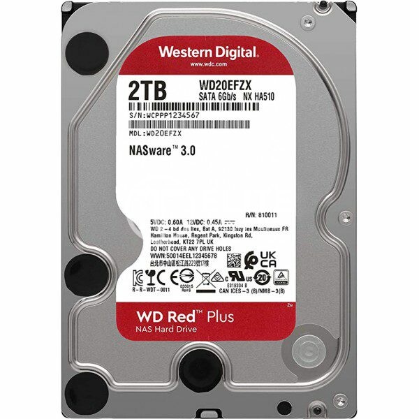 WD Red Plus NAS Hard Drive WD20EFZX - Disco duro - 2 TB - interno - 3.5" - SATA 6Gb/s - 5400 rpm - búfer: 128 MB - en Elite Center