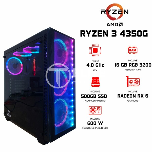 ELITE PC GAMER – Ryzen 3 PRO 4350G v3, 16GB RAM RGB – Serie Platino - en Elite Center