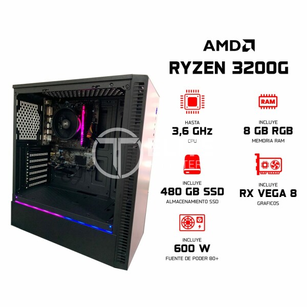 ELITE PC GAMER – Ryzen 3 3200G v6, 8GB RAM RGB – Serie Oro - en Elite Center